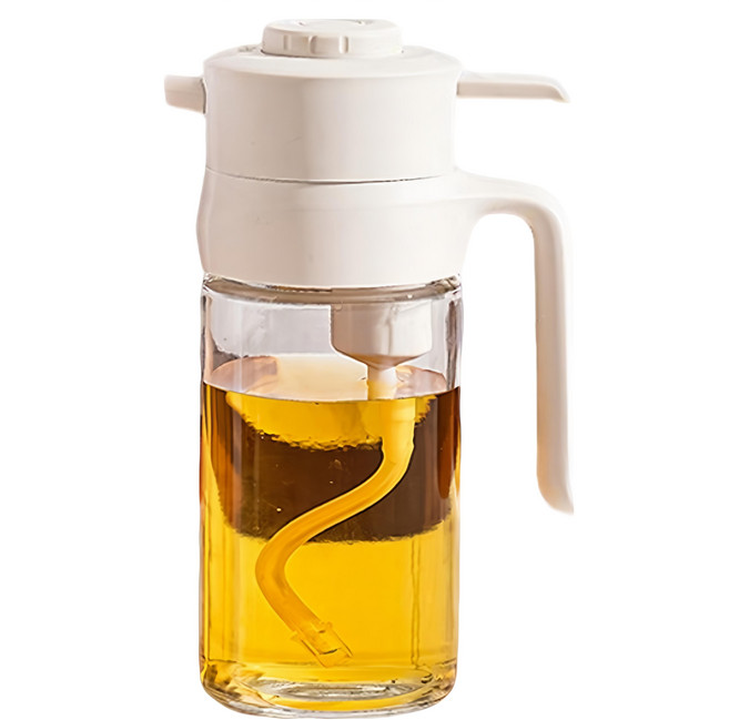 SUnORO 定量玻璃油壺 W5 白色, 500ml, 1個