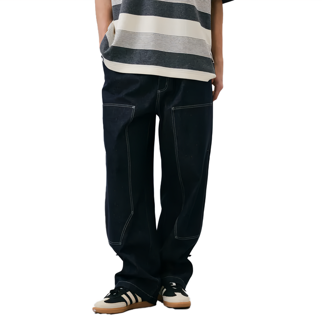 BOHRHOO 男款 伐木烤克邊牛仔褲