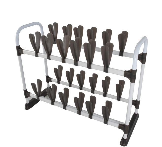 Lifecode 生活密碼 瑞克斯雙排雙層鞋架 可放24雙鞋, 1個, 銀色