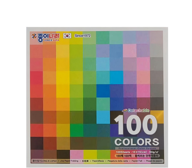 JONG IE NARA 單色色紙 15x15cm 100色, 100張