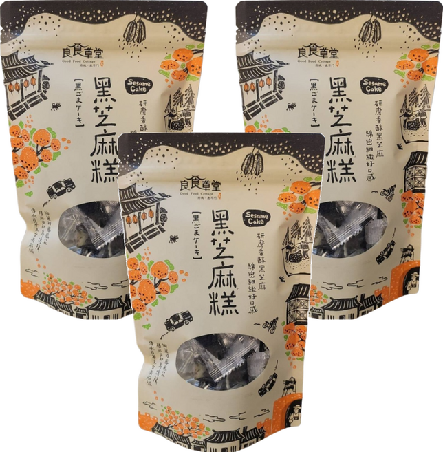 良食草堂 黑芝麻糕, 200g, 3袋
