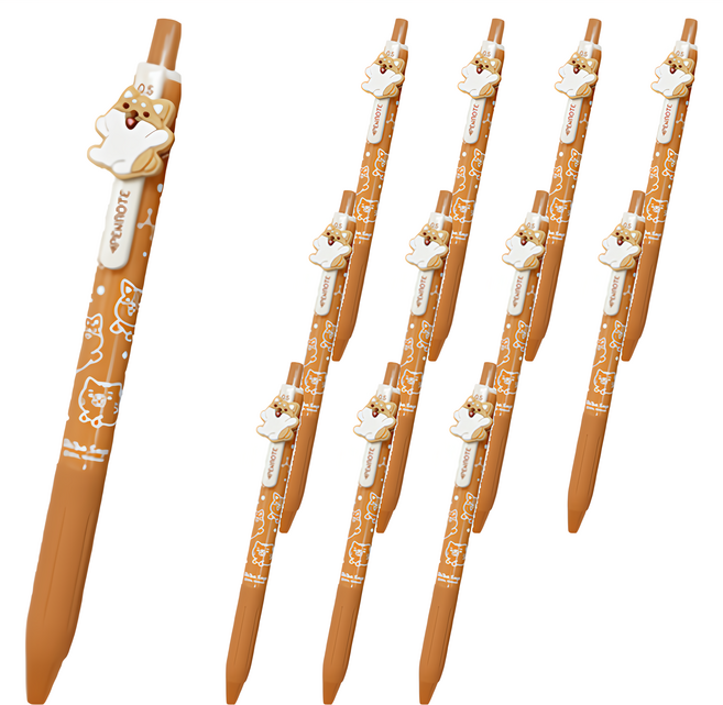 PENROTE 筆樂 柴語錄造型中性筆 藍墨, 咖色, 12支