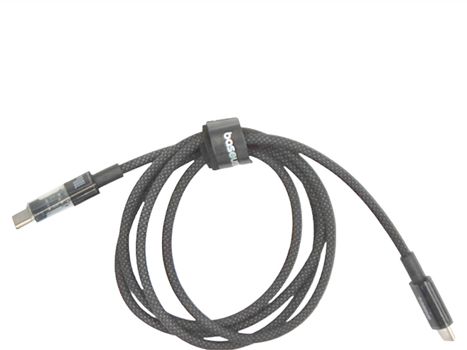 Baseus 倍思 透明CD系列 100W USB-A to Type-C快速充電線 6A大電流 適用華為/榮耀設備, 1m, 星曜黑, 1條