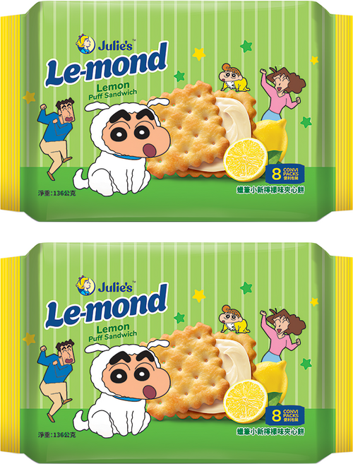 Julie's 茱蒂絲 蠟筆小新檸檬味夾心餅, 136g, 2包