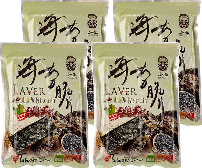 弘益 海苔堅果夾心脆片 五穀口味, 40g, 4包