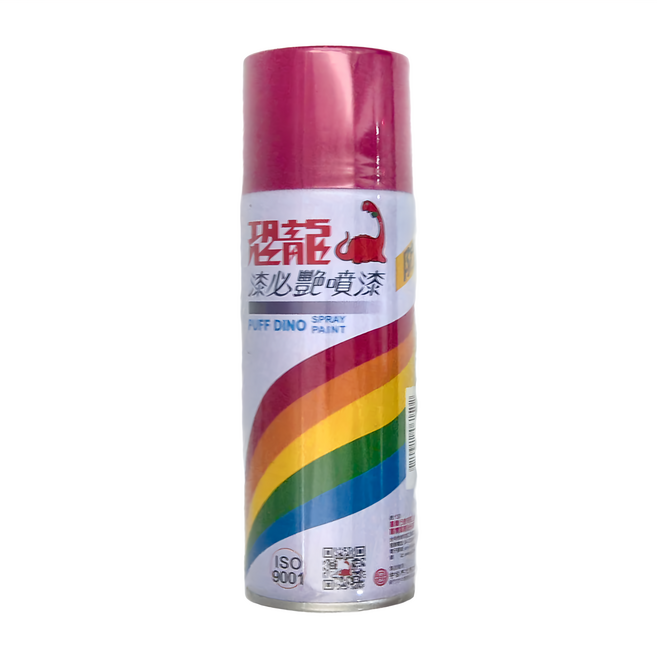 PUFF DINO 恐龍 漆必豔噴漆, 玫瑰紅, 1瓶, 400ml