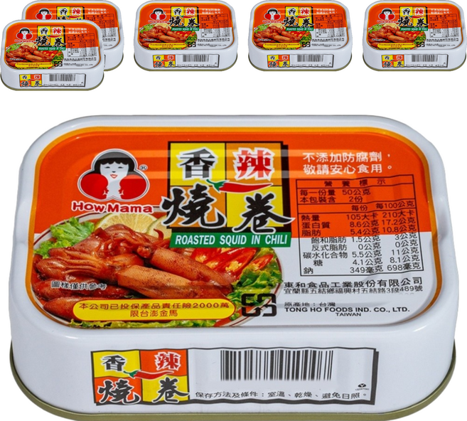 東和食品 How Mama 香辣燒卷罐頭, 100g, 6罐
