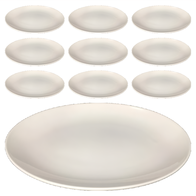 TATUNG 大同磁器 隋圓長皿 10吋, 白色, 10個