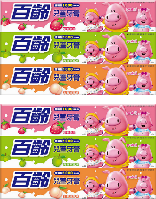 Smiling 百齡 兒童牙膏 水蜜桃 草莓 青蘋果, 150g, 2組