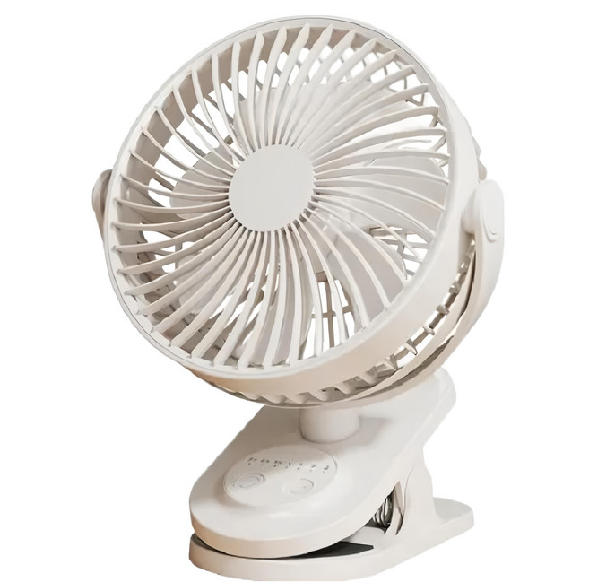 apex Innovation 無印風USB夾式風扇 720度送風 三段風力調節 定時功能設計, F-054, 白色