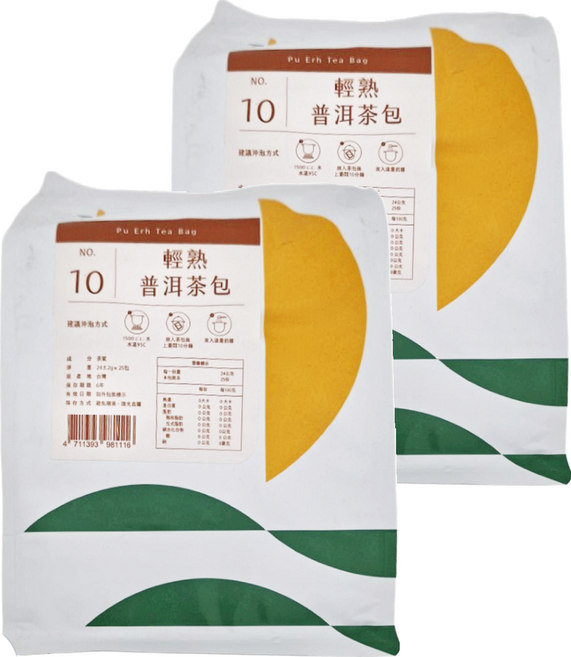 Teavoya 嘉柏茶業 輕熟普洱茶包, 24g, 25包, 2袋