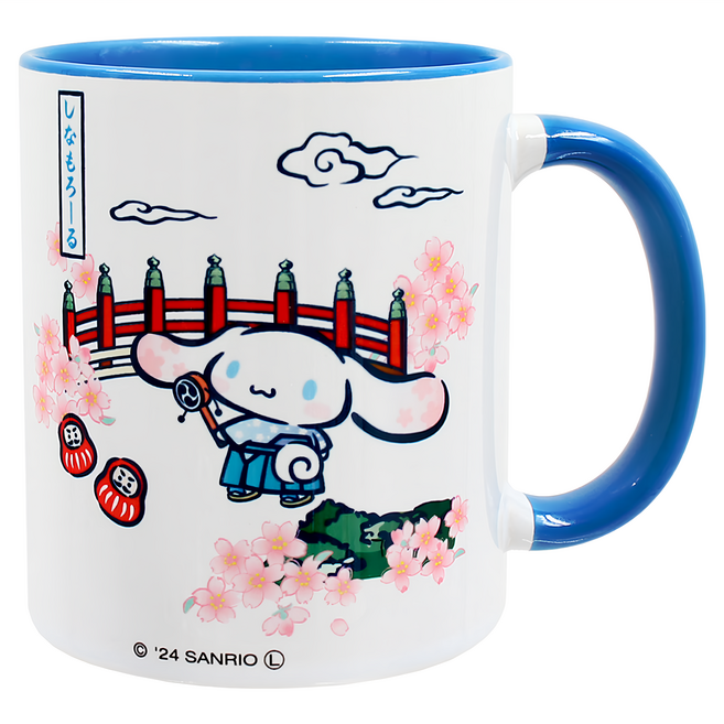 Sanrio 三麗鷗 Cinnamoroll 大耳狗喜拿 馬克杯 350ml 9 x 5 x 8cm, 白色 + 藍色, 1個