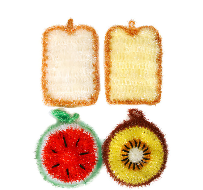 youhouse NanDala系列 三明治造型雙層纖維菜瓜布組, 4個, 1組