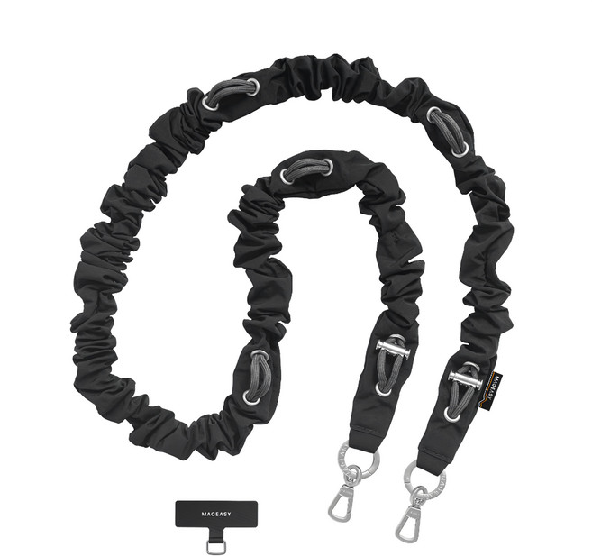 MAGEASY Scrunchie Strap 掛繩 + 掛繩片組, 煤炭黑, 1組