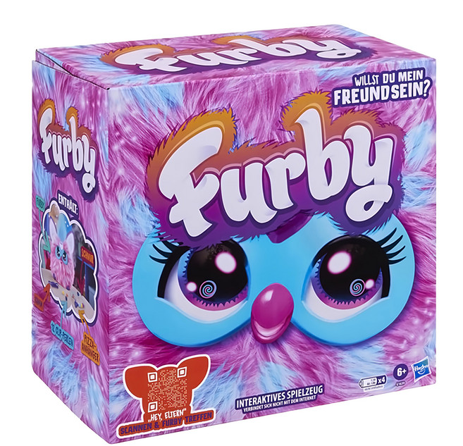 Hasbro 孩之寶 Furby 菲比小精靈 電子互動絨毛玩偶, 22.8cm, 粉紅棉花糖, 1盒