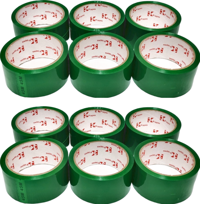 3K牌 彩色封箱膠帶 48mm 50y 0.043 6捲, 綠色, 2組