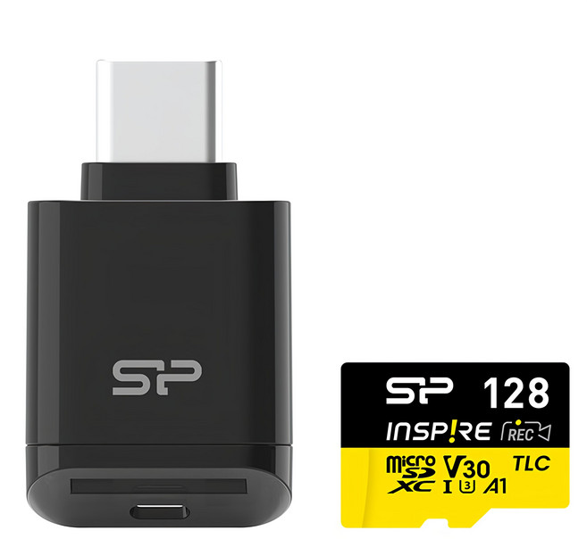 Silicon Power 廣穎電通 高速4K UHS-I U3 A1 microSDXC 高速記憶卡 附讀卡機 SP128GBSTXLV3VC2 空拍機/GoPro適用, 1個, 128GB