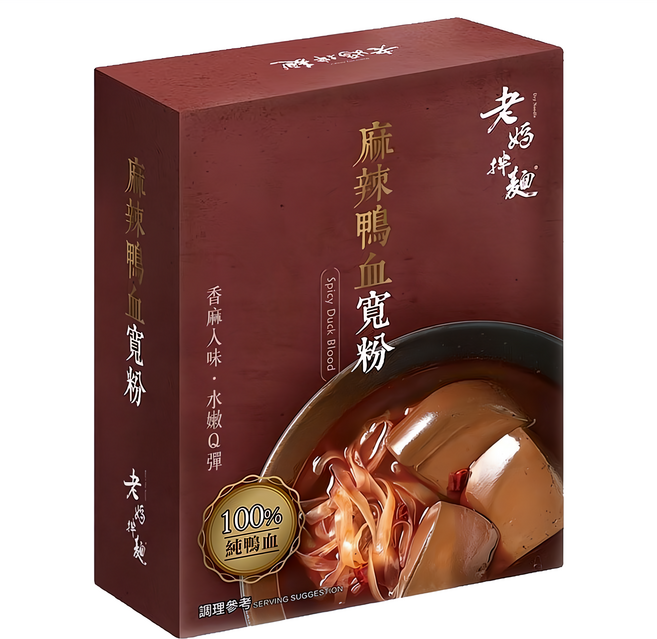 老媽拌麵 麻辣鴨血寬粉, 540g, 1盒