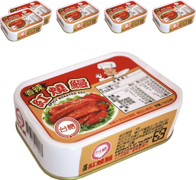 台糖 香辣紅燒鰻, 100g, 6罐