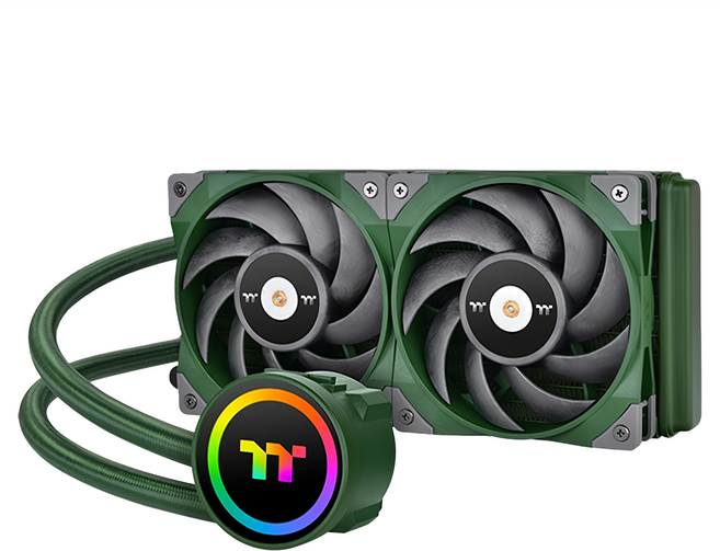 thermaltake 曜越 TOUGHLIQUID 240 ARGB Sync 主板連動 CPU散熱器, CL-W319-PL12RG-A, 競速綠, 1個