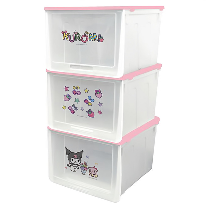 收納王妃 三麗鷗 防塵收納鞋盒3件組 33 x 26.5 x 21.5cm, 草莓冰淇淋, 1組
