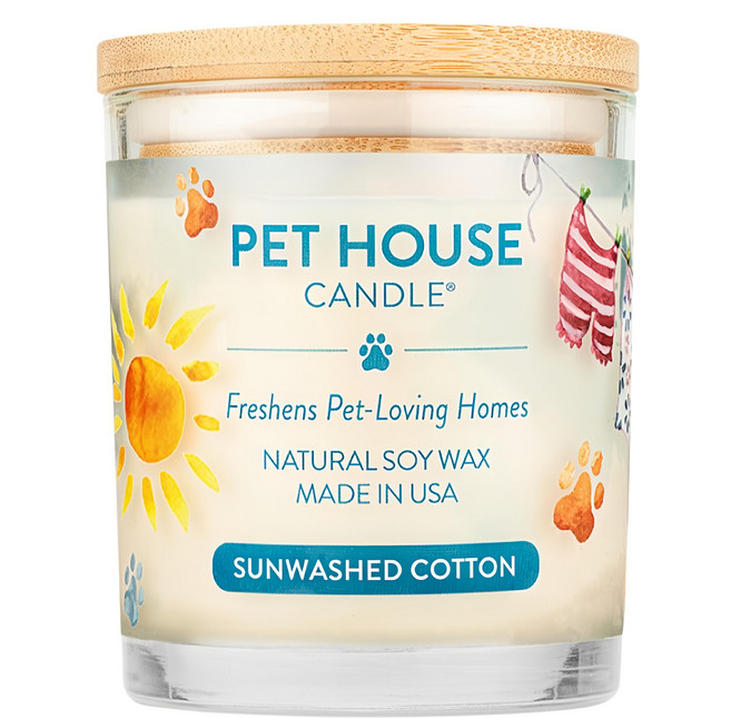 PET HOUSE 室內除臭寵物香氛蠟燭 清新綿香, 255g, 1罐