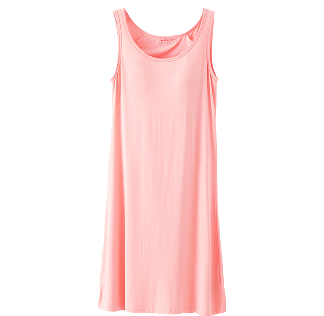 NEW FORCE 莫代爾附胸墊涼感彈性睡裙 - 柔軟舒適