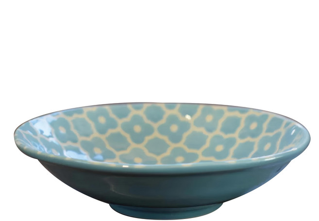 美濃燒 梅5吋皿 日本製, 1個, 淺藍