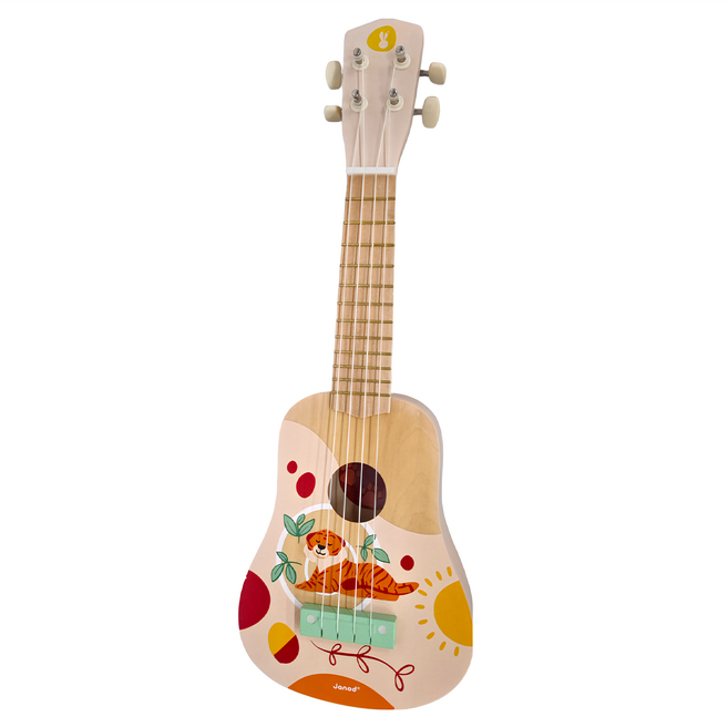 Janod 音樂好好玩 非洲之旅烏克麗麗 幼兒可隨意撥動琴弦, 52.8 x 18 x 6cm, 1個