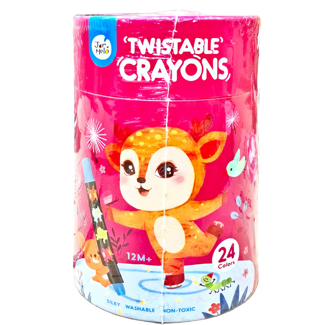 Joan Miro 貝貝鼠 BabyRoo彩色絲滑旋轉蠟筆, 24色, 1組