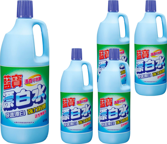 藍寶 台灣公司貨 清香漂白水, 1.5L, 5瓶