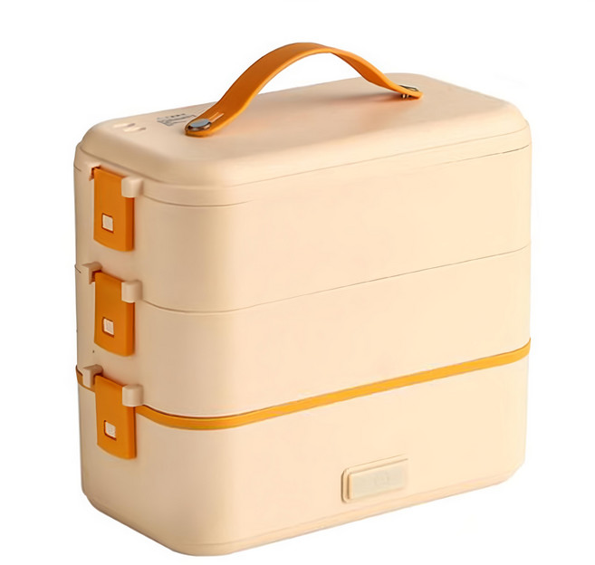 RW 多功能電便當盒 3層, 黃色, 1個