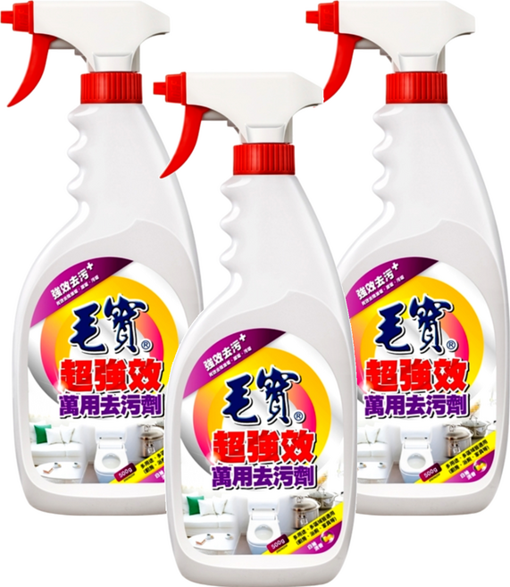 毛寶超強效萬用去污劑 清新柚子果香 高效去污 適用範圍廣, 500g, 3瓶
