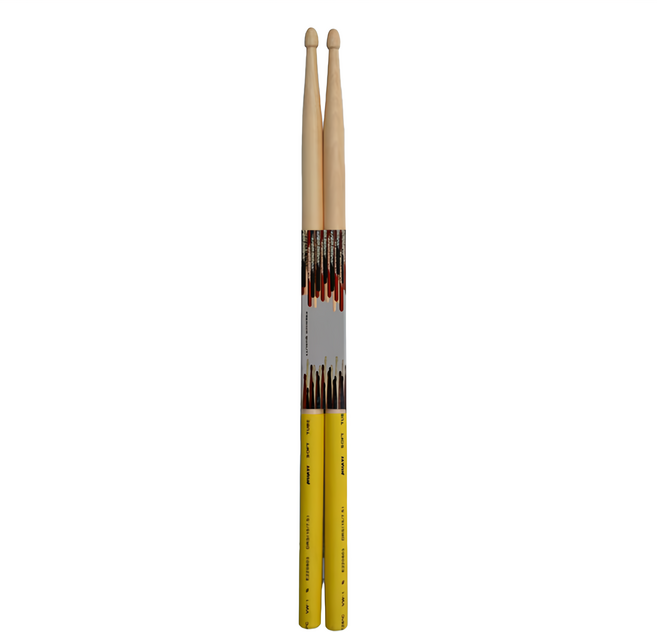 爵士鼓 電子鼓 5A 楓木 防滑鼓棒, 黃色, 1組