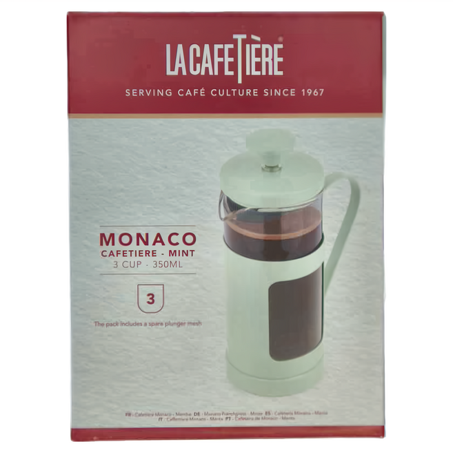 LA CAFETIERE 法式濾壓壺 Monaco Cafetiere 3杯 350ml, 薄荷, 1個