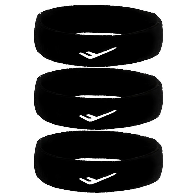 PRO-SPECS 運動髮帶, 黑色, 3個