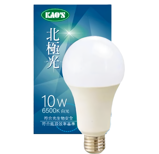 KAO'S 高氏 北極光球泡 10W, 白光(F6500), 1個