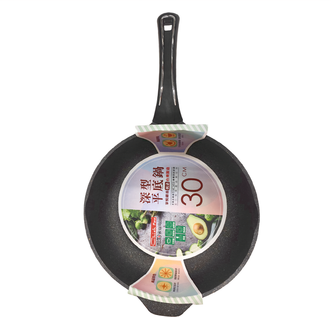 Chieh Pao 潔豹 家悅鑄造抗沾深型平底鍋 TH-03058 IH電磁爐適用, 30cm, 1個