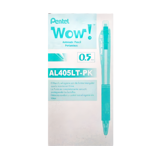 Pentel 飛龍文具 Wow 三角自動鉛筆 AL405LT-PK 柔綠桿 12支, 0.5mm