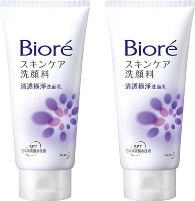 Biore 蜜妮 台灣公司貨 清透極淨洗面乳, 100g, 2條