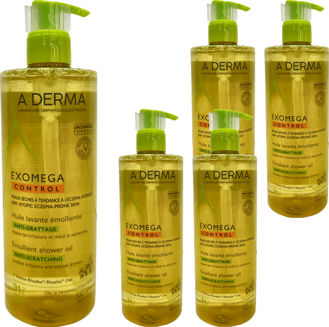 A-DERMA 艾芙美 新葉益護佳沐浴露 舒緩乾燥 適用於嬰幼童、成人、老年人, 500ml, 5瓶