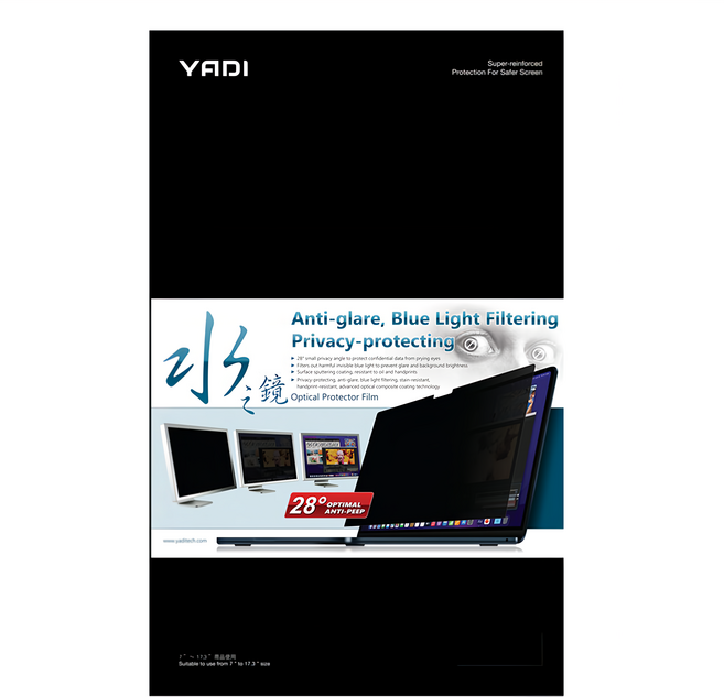 YADI 亞第 靜電吸附 水之鏡防窺片 Apple MacBook Pro14 2024 M4 A3185專用 護眼, 1片