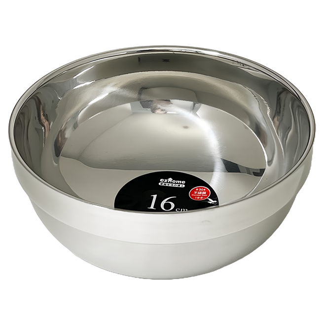 ezHome 家庭生活的達人 雙層鉑金碗304不鏽鋼 16cm 154g, 1個