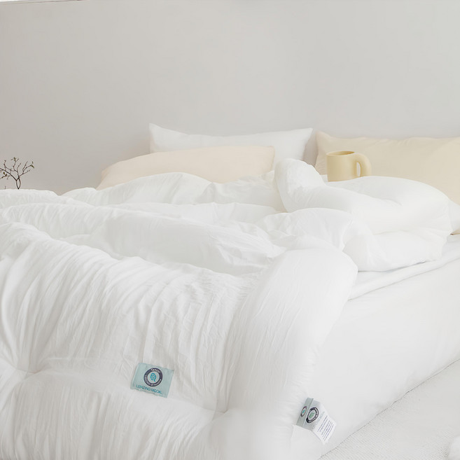yesbedding mongle mongle 奈米纖維莫代爾水洗薄被子, 白色