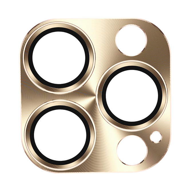 TOTU 拓途 鎧甲系列 鋁合金一體式鋼化玻璃膜鏡頭保護貼 金色, 1個