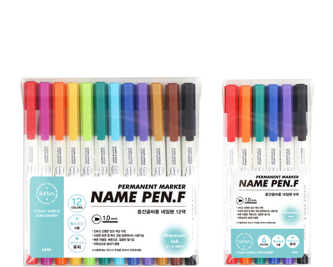 liflin 1.0mm 高級12色+6色簽字筆組 永久性記號筆, 綜合色, 1組