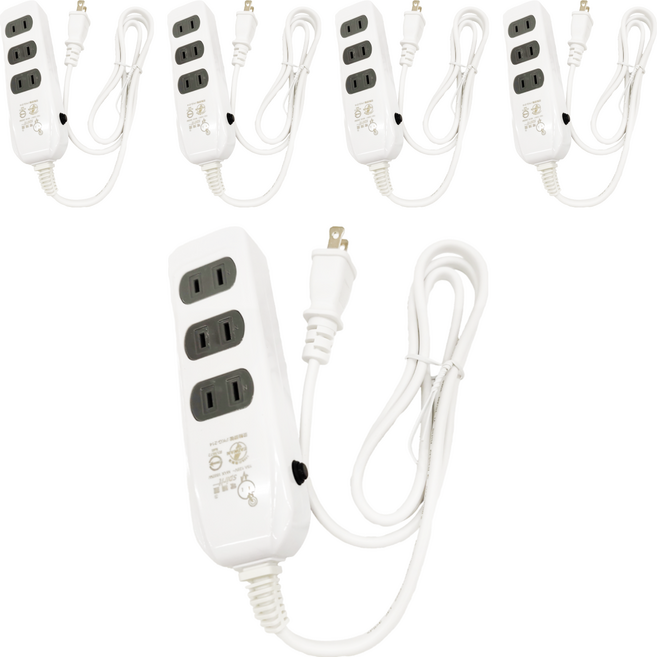spirit 電精靈 側邊插座 4插過載延長線 台灣製造 MAX1650W 125V 15A, 1.2m, 白色, 5條