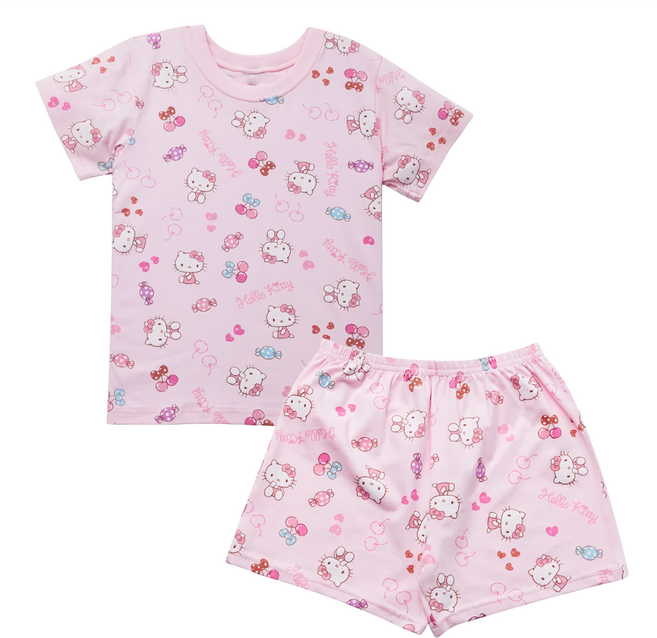 ONEDER 旺達棉品 Hello Kitty 兒童款短袖套裝 100%棉