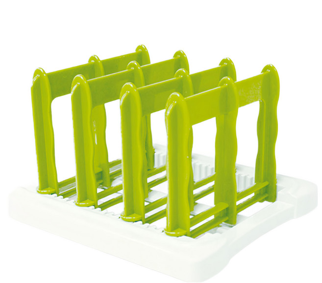 WHOLE HEIGHT 闔樂泰 多功能砧板架 鍋蓋架 廚房收納整理, 1個, 綠色 + 白色