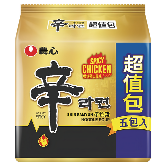 NONGSHIM 農心 辛拉麵 香辣雞肉風味 120g, 5包